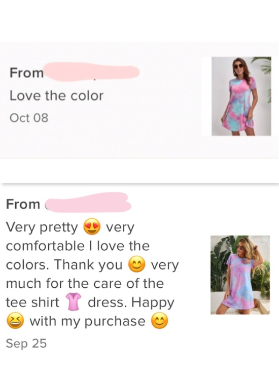 Tie Dye Print Mini Tee Shirt Dress Short Sleeve Pink Blue A-Line - Picture 7 of 7